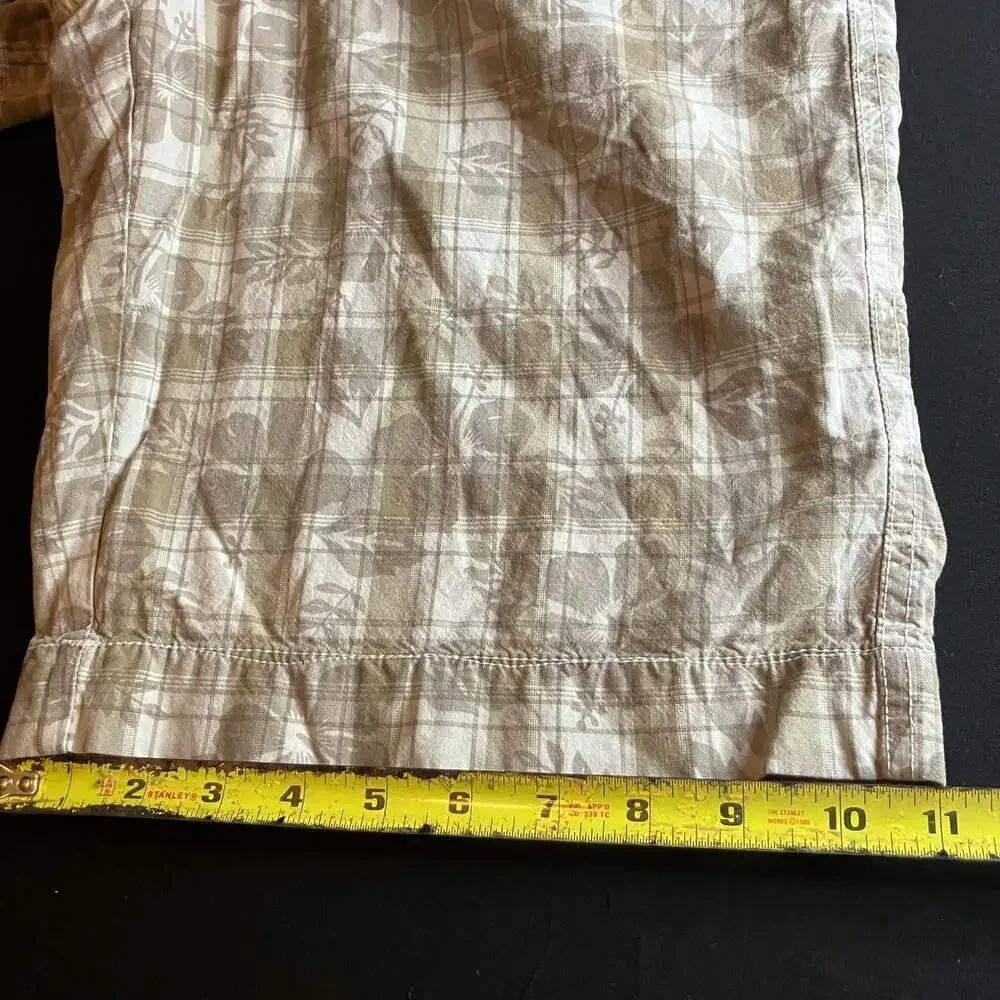 Urban Pipeline Men's Tan Plaid Floral Cotton Shorts Size 30